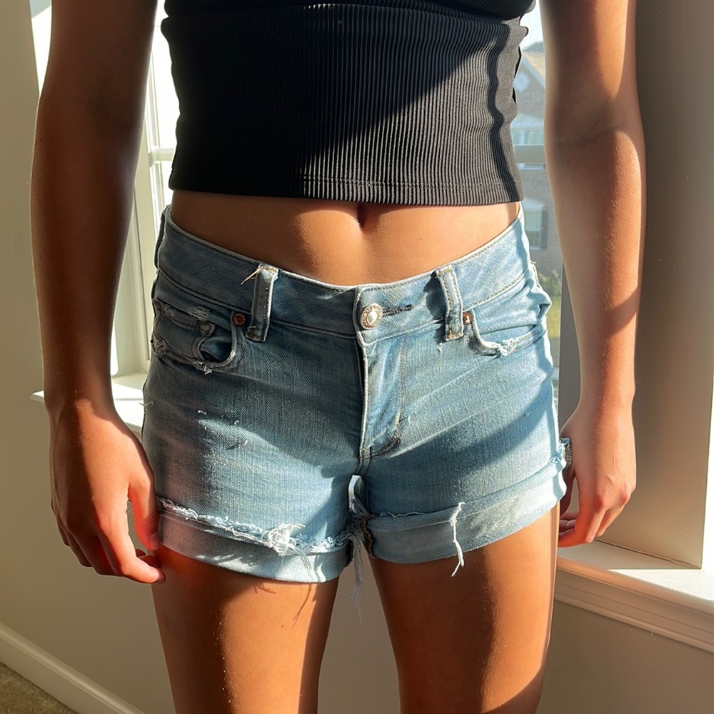 Light Blue Denim Shorts.